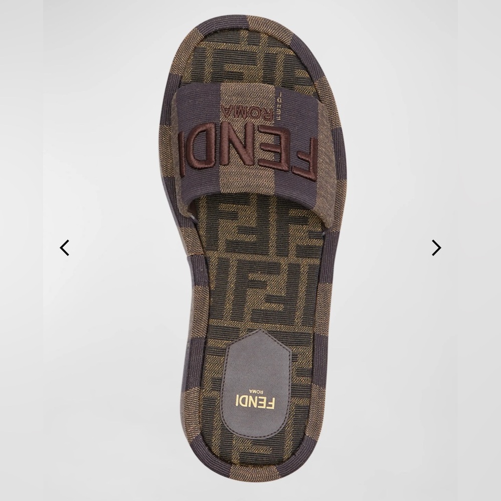 Fendi Sunshine Pequin Striped Platform Sandals - Picture 4 of 11